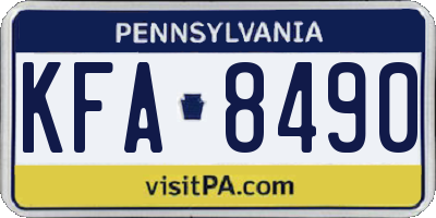 PA license plate KFA8490