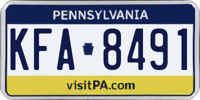 PA license plate KFA8491