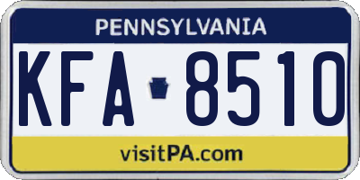 PA license plate KFA8510
