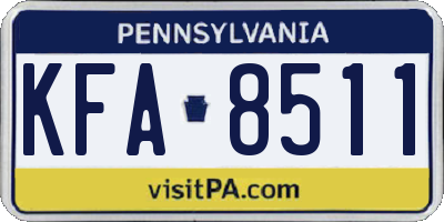 PA license plate KFA8511