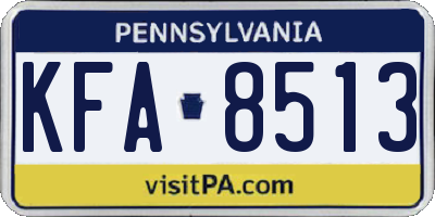 PA license plate KFA8513