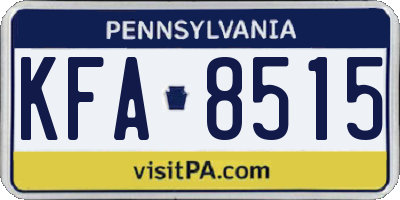 PA license plate KFA8515