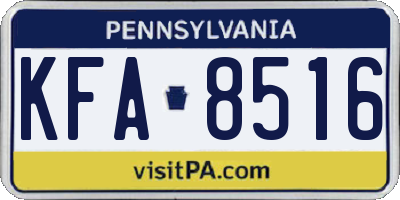 PA license plate KFA8516