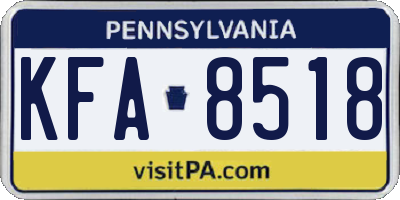 PA license plate KFA8518