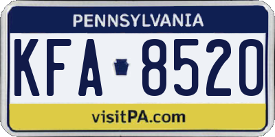 PA license plate KFA8520
