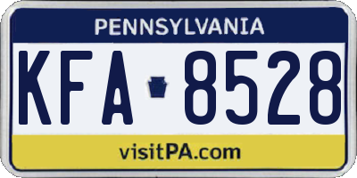 PA license plate KFA8528