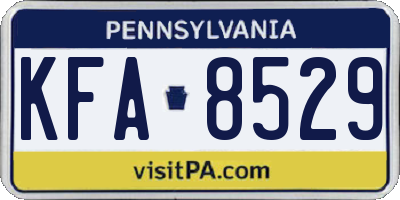 PA license plate KFA8529