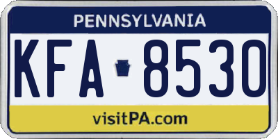 PA license plate KFA8530
