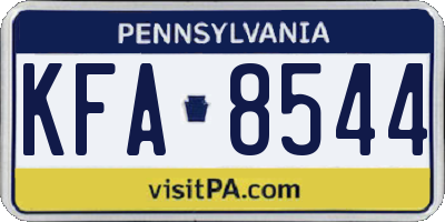 PA license plate KFA8544