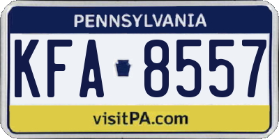 PA license plate KFA8557