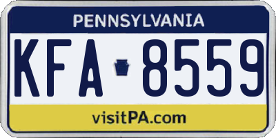 PA license plate KFA8559