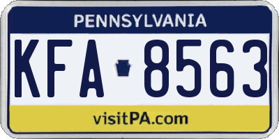 PA license plate KFA8563