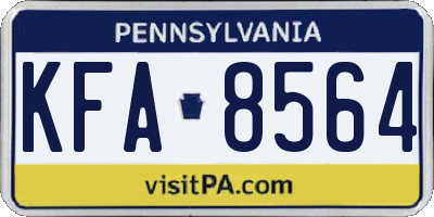 PA license plate KFA8564