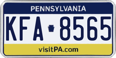 PA license plate KFA8565