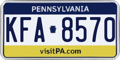 PA license plate KFA8570