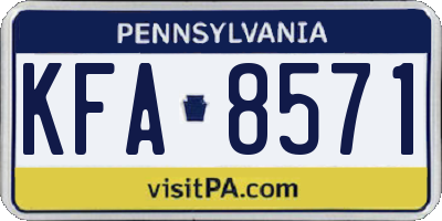 PA license plate KFA8571