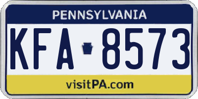 PA license plate KFA8573