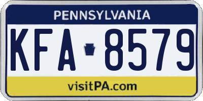 PA license plate KFA8579