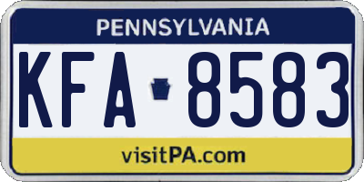 PA license plate KFA8583
