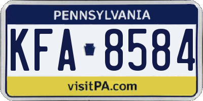 PA license plate KFA8584