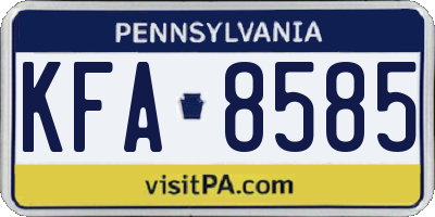 PA license plate KFA8585