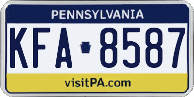 PA license plate KFA8587