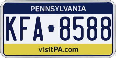 PA license plate KFA8588