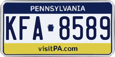 PA license plate KFA8589