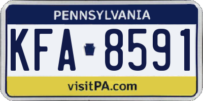 PA license plate KFA8591
