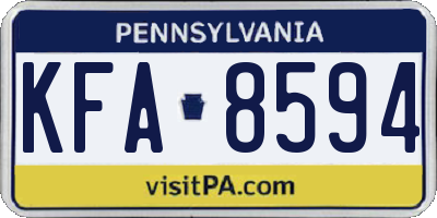 PA license plate KFA8594
