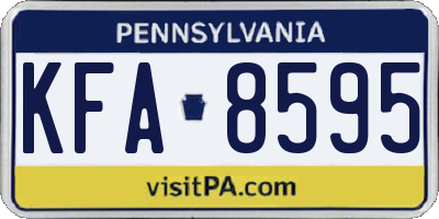 PA license plate KFA8595