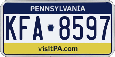 PA license plate KFA8597