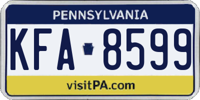 PA license plate KFA8599