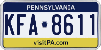 PA license plate KFA8611