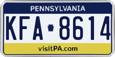 PA license plate KFA8614