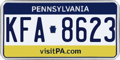 PA license plate KFA8623