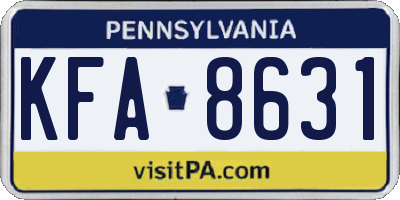 PA license plate KFA8631