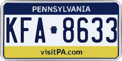 PA license plate KFA8633