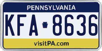 PA license plate KFA8636