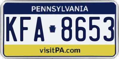 PA license plate KFA8653
