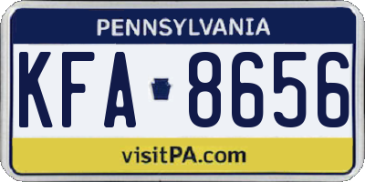 PA license plate KFA8656