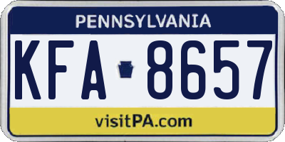 PA license plate KFA8657