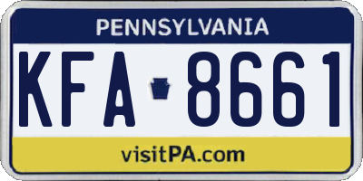 PA license plate KFA8661