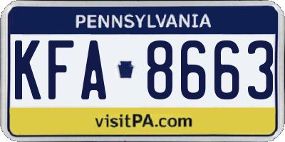 PA license plate KFA8663