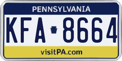 PA license plate KFA8664
