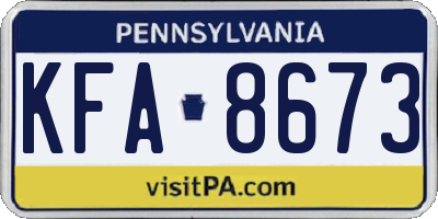 PA license plate KFA8673