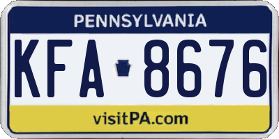 PA license plate KFA8676