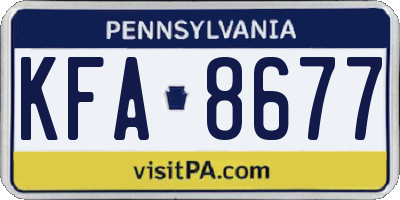 PA license plate KFA8677