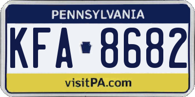 PA license plate KFA8682