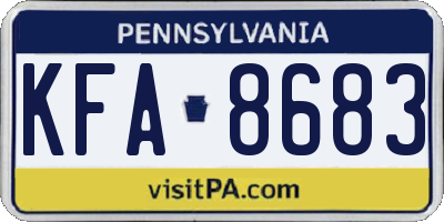 PA license plate KFA8683